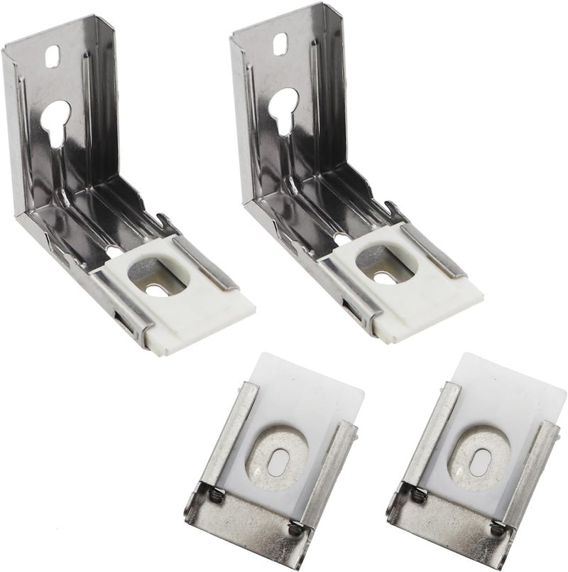 Caishun 2 Sets 2.8x1.2inch Silver Metal Vertical Blind Mounting Bracket Replacement Mounting Hardware for Interior and Exterior Zebra Roller Blinds and Soft Screen Shades - Image 1